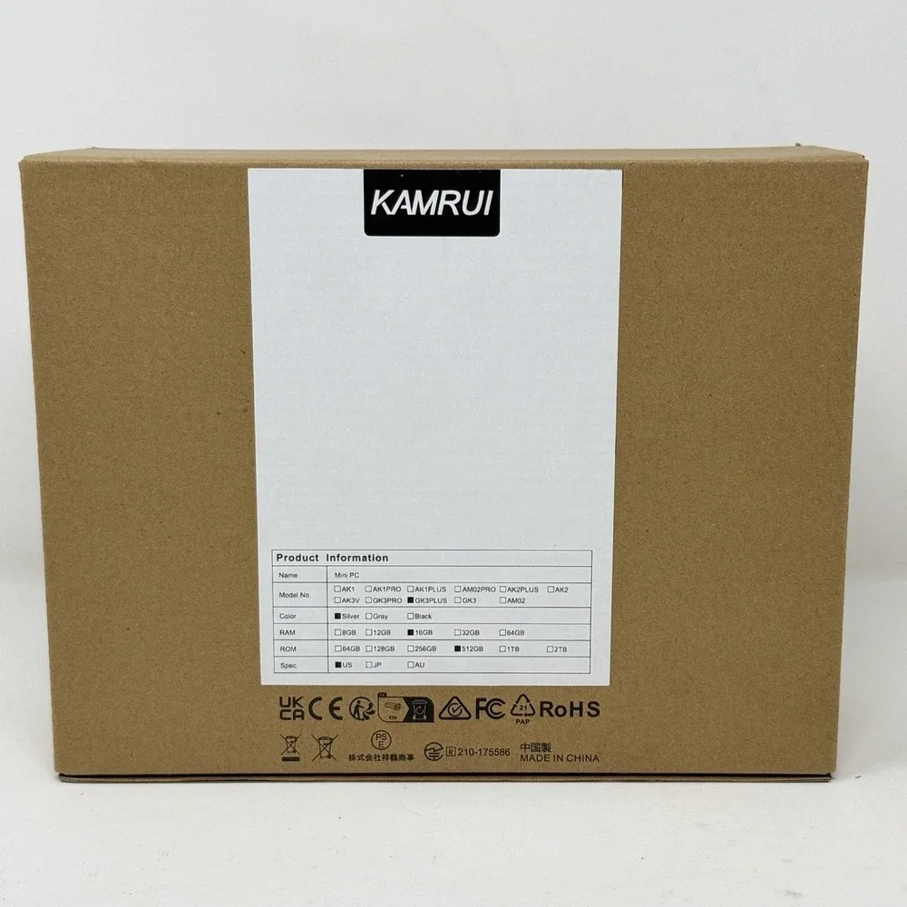 Kamrui GK3 Plus Mini PC N97 16GB RAM 512GB SSD Windows 11 Silver New